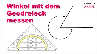 Geodreieck Überstumpfer Winkel messen [upl. by Wadell26]