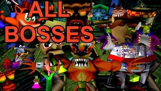 Crash Bandicoot 1 2 and 3  ALL Bosses No Damage [upl. by Raimund]