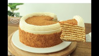 Eggless Medovik Russian Honey Cake Recipe [upl. by Inot142]