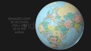 Rotating Globe World Political Map  Top View [upl. by Neelat]