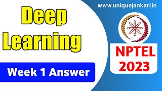 NPTEL Deep Learning  Week 1 Assignment Answers  NPTEL Solutions 2023 [upl. by Uzzial976]