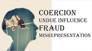 Coercion Undue Influence Fraud Misrepresentation  Indian Contract Act 1872  Law Guru [upl. by Llenroc418]