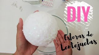 COMO DECORAR ESFERAS NAVIDEÑAS DIY ELEGANTES ECONOMICAS Nevadas [upl. by Lledyr]