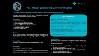 AntiMoney Laundering Overview Webinar [upl. by Esilegna]