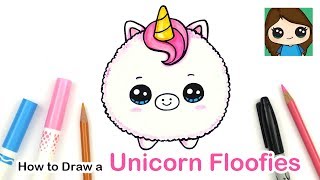 How to Draw a Baby Unicorn Easy  Floofies Fluffy [upl. by Tildy5]