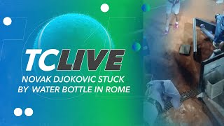 Novak Djokovic Struck by Water Bottle in Rome  Tennis Channel Live [upl. by Honebein521]