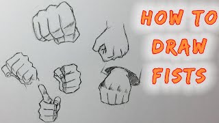 EASY WAY to draw Manga Fists  Step by Step Tutorial [upl. by Kokoruda]