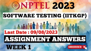 NPTEL Software Testing IITKGP Assignment Answers Week 1  JulDec 2023 [upl. by Emee]