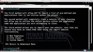 Learn Kali Linux Episode 51 Website Cloning Using SEToolkit [upl. by Lamoureux]