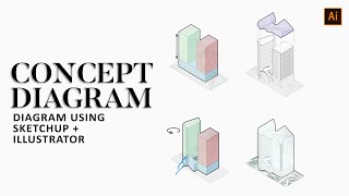 Concept Diagram in Architecture Illustrator tutorial for Architects [upl. by Culberson37]