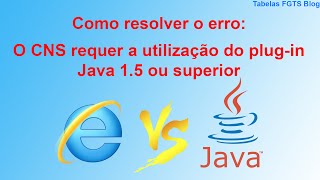 Como resolver o erro O CNS requer a utilização do plugin Java 15 ou superior [upl. by Engeddi]