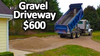 Gravel Driveway for CHEAP 600 How to install maintain top with crushed stone asphalt concrete [upl. by Buchheim859]