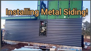 Installing Metal Siding  DIY Cabin Build [upl. by Naples748]