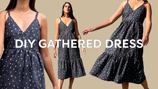 DIY Gathered Dress Tutorial  Pattern  Sewing Rhea Dress [upl. by Idnod]