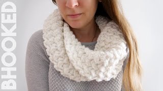 Simple Twist Crochet Cowl QUICK make [upl. by Hsetim]