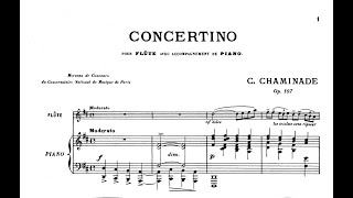 Cécile Chaminade  Concertino for Flute and Piano with Score [upl. by Sellihca679]