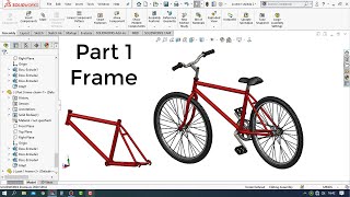 Solidworks Tutorial  How to Make a Bicycle Design Part 1  Frame [upl. by Notsniw]