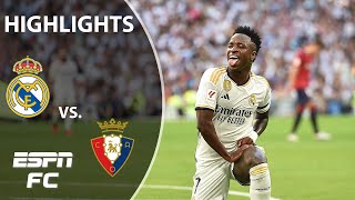 Real Madrid vs Osasuna  LALIGA Highlights  ESPN FC [upl. by Nahsrad]