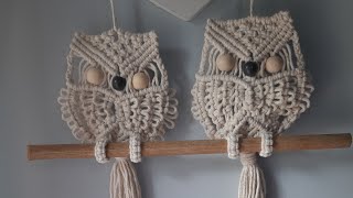 Makrama sowa  macrame owl  jak zrobić sowe ze sznurka 2mm [upl. by Ramsey]