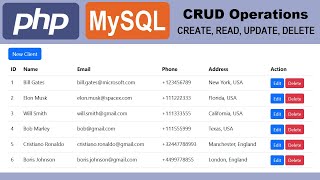 PHP and MySQL with CRUD Operations Create Read Update Delete [upl. by Ashlin]