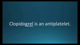 How to pronounce clopidogrel Plavix Memorizing Pharmacology Flashcard [upl. by Yance]