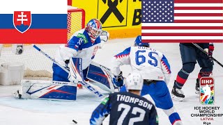 SLOVENSKO VS USA ŠTVRŤFINÁLE MAJSTROVSTVÁ SVETA V HOKEJI 2021 [upl. by Eniamerej]