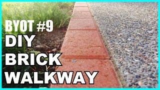 DIY BRICK WALKWAY  HOW TO INSTALL ACCENT PAVERS [upl. by Britte]