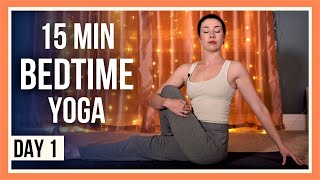 15 min Evening Yoga – Day 1 YOGA FOR FLEXIBILITY AND RELAXATION [upl. by Ahseken26]