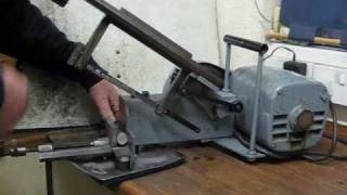 Home Built Compact Benchtop Power Hacksaw Cutting Steel [upl. by Clifford]