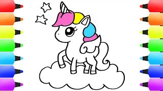 HOW to DRAW a UNICORN Easy amp Cute Drawing for Kids [upl. by Kantos]