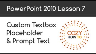 PowerPoint How to Insert Custom placeholder text and prompt text Lesson 07 [upl. by Drol337]