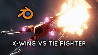 XWing vs TIE Fighter  Blender Eevee Breakdown [upl. by Alver]