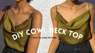 DIY How to Make a Cowl Neck Top Sewing Tutorial  pattern drafting  Inspired By Myah [upl. by Halona801]