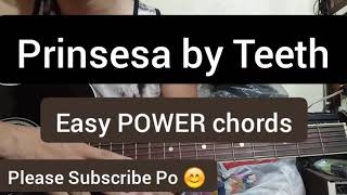 Prinsesa by Teeth Easy Guitar Chords Tutorial Power Chords [upl. by Helfant]