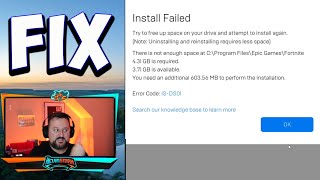 Fortnite Install Failed NOT Enough SPACE  FIX ✔️ Chapter 2 [upl. by Lodmilla]