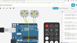 Remote Controlled Car using Arduino in Tinkercad with code [upl. by Tirza338]