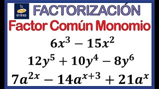 💥FACTORIZACIÓN 01 Factor Común Monomio🚀 [upl. by Nosretep]