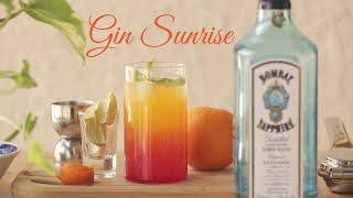 Gin Sunrise  Easiest GIN Cocktails to Make at home  Bombay Sapphire Cocktail [upl. by Darrey323]