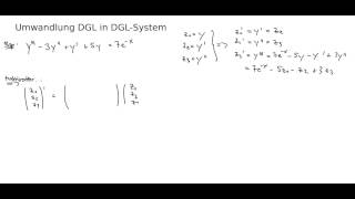 Umwandlung einer DGL in ein DGLSystem [upl. by Nalad]