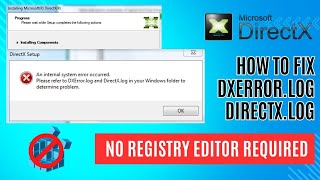 Fix An internal system error occurred DXErrorlog and DirectX Solution Fixed [upl. by Suruat177]