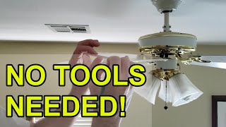 How to fix balance a wobbly ceiling fan  NO TOOLS NEEDED [upl. by Walcott]