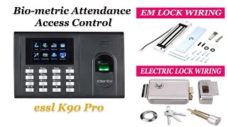 Essl biometric door lock connection  EM Lock amp Electric lock Wiring instruction [upl. by Eiramalegna214]