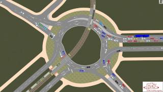 PTV Vissim A Roundabout with Tram Priority [upl. by Cost]