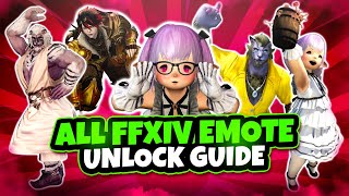 FFXIV ALL Unlockable Emotes Guide [upl. by Aizek]