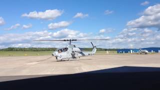 Bell AH1 Twin Turbine Cobra Helicopter Startup amp Takeoff from Griffiss Airforce Base [upl. by Markos]