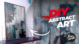 DIY Abstract Art Painted onto Canvas  MODERN CONTEMPORARY ART [upl. by Elonore]