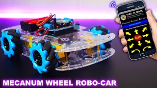 Arduino Mecanum Wheel Robot Car  All Direction Smartphone Controlled [upl. by Cirala]