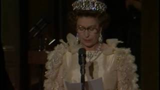 President Reagan’s Remarks at a Dinner Honoring Queen Elizabeth II on March 3 1983 [upl. by Enilada]