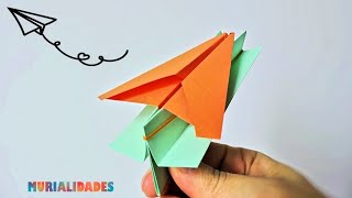 ✈️ LANZA AVIONES DE PAPEL VUELAN MUCHO CREALO EN 1 MINUTO❗CRAFT DIY [upl. by Aihpos]