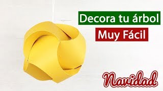 Esfera de Navidad de papel fácil de hacer  DIY navideño [upl. by Werdna12]